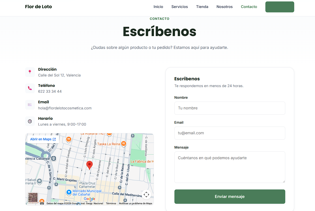 Tienda online de cosmética Flor de Loto